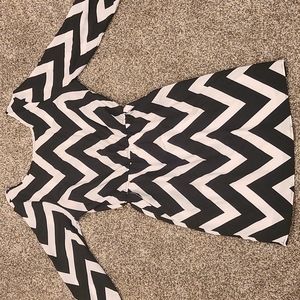 Black and White Chevron Mini Dress